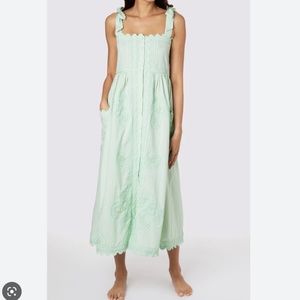 JULIET DUNN Self-tie cotton poplin midi dress